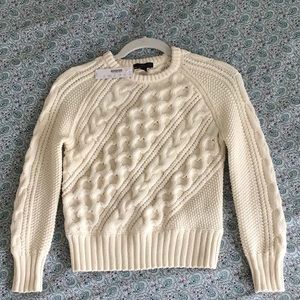 J.Crew Diagonal Cable-Knit Crewneck Sweater New with tag